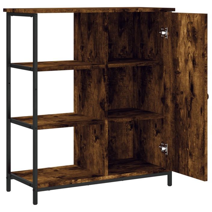 Buffet chêne fumé 70x30x80 cm bois d'ingénierie - Photo n°5