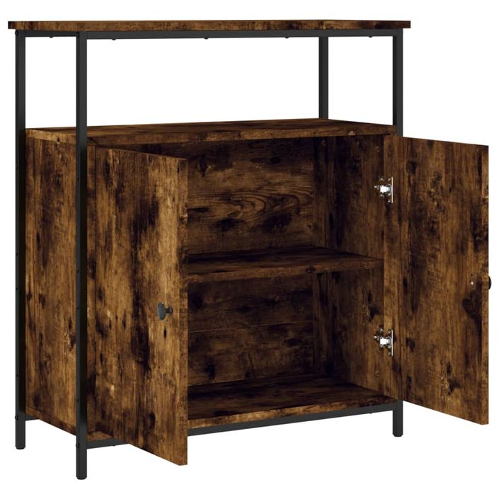 Buffet chêne fumé 70x30x80 cm bois d'ingénierie - Photo n°5