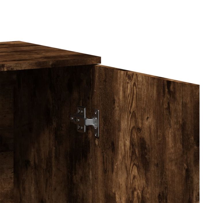 Buffet chêne fumé 79x38x80 cm bois d'ingénierie - Photo n°9