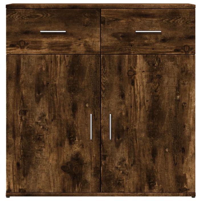 Buffet chêne fumé 79x38x80 cm bois d'ingénierie - Photo n°5