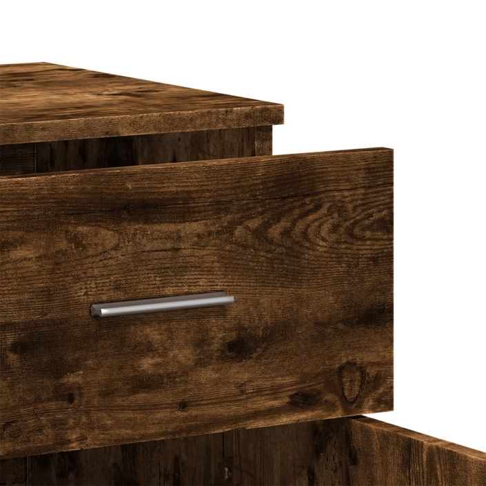 Buffet chêne fumé 79x38x80 cm bois d'ingénierie - Photo n°8