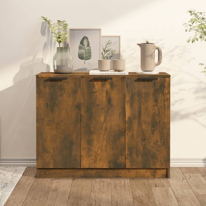 Buffet Chêne fumé 90,5x30x70 cm Bois d'ingénierie - Photo n°1