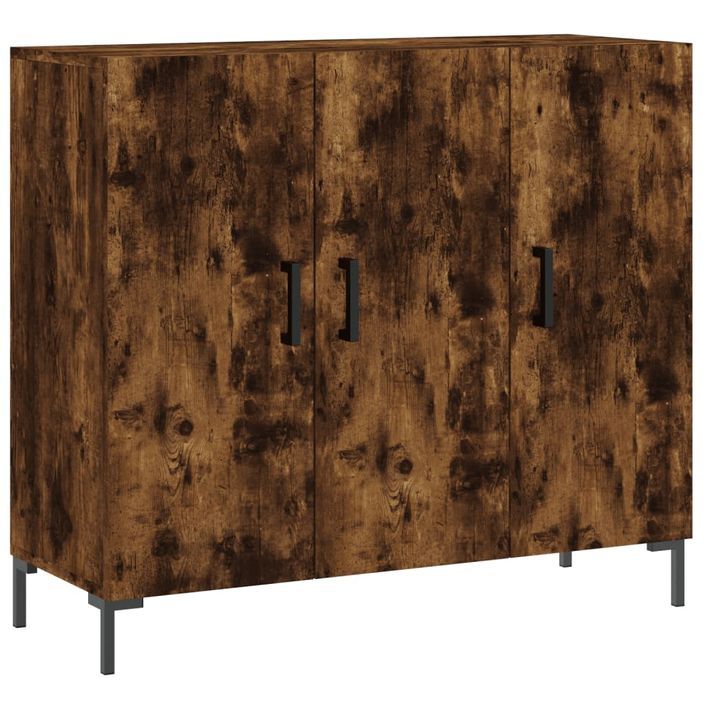 Buffet chêne fumé 90x34x80 cm bois d'ingénierie - Photo n°1