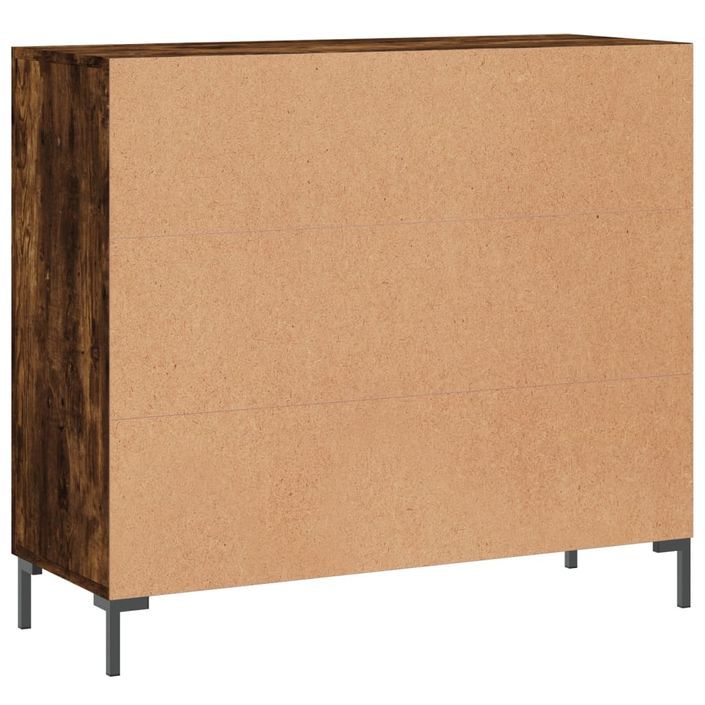 Buffet chêne fumé 90x34x80 cm bois d'ingénierie - Photo n°8