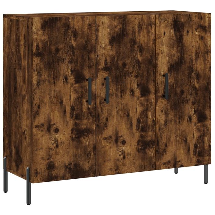 Buffet chêne fumé 90x34x80 cm bois d'ingénierie - Photo n°1