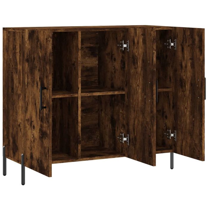 Buffet chêne fumé 90x34x80 cm bois d'ingénierie - Photo n°5