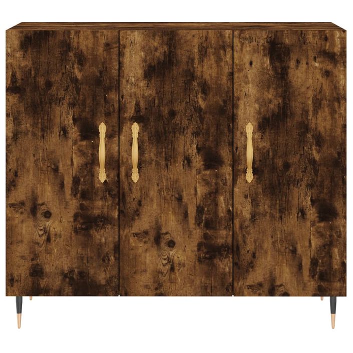 Buffet chêne fumé 90x34x80 cm bois d'ingénierie - Photo n°6