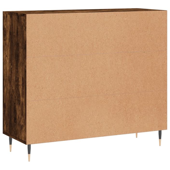 Buffet chêne fumé 90x34x80 cm bois d'ingénierie - Photo n°8