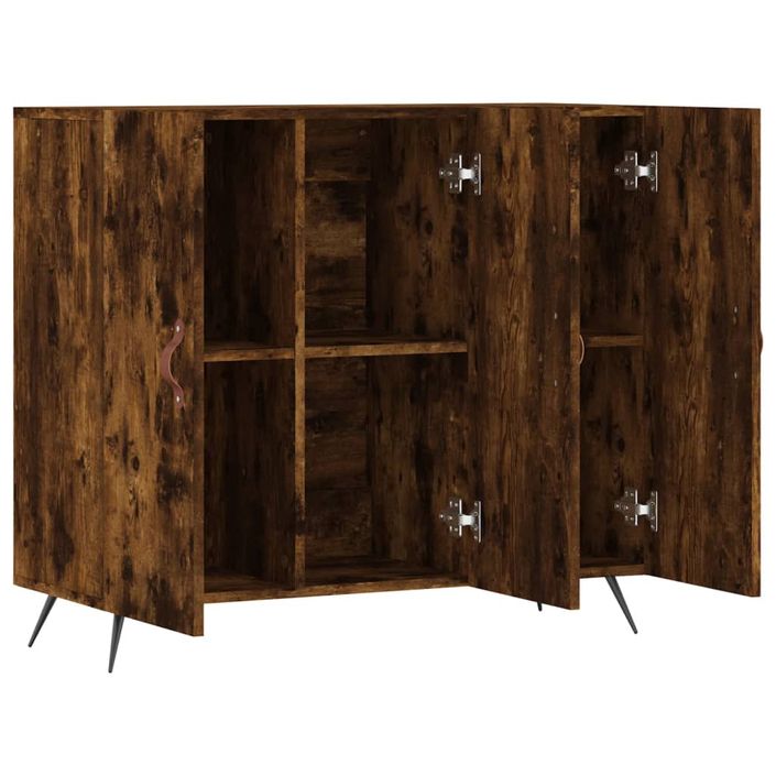 Buffet chêne fumé 90x34x80 cm bois d'ingénierie - Photo n°5