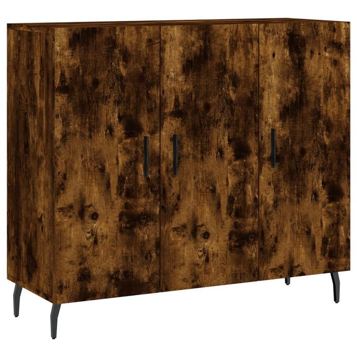 Buffet chêne fumé 90x34x80 cm bois d'ingénierie - Photo n°1