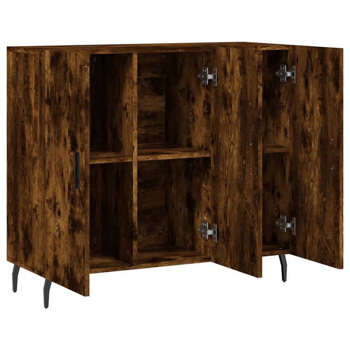 Buffet chêne fumé 90x34x80 cm bois d'ingénierie - Photo n°5