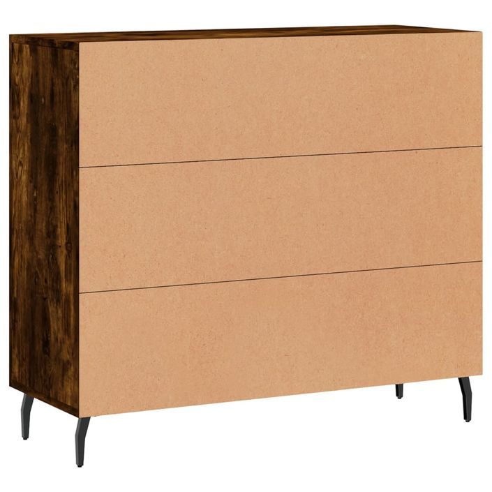 Buffet chêne fumé 90x34x80 cm bois d'ingénierie - Photo n°8