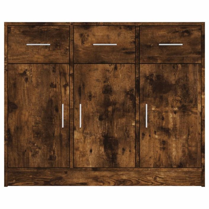 Buffet chêne fumé 91x28x75 cm bois d'ingénierie - Photo n°5