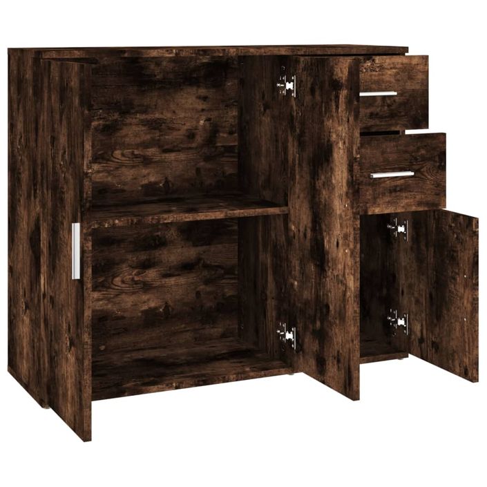 Buffet Chêne fumé 91x29,5x75 cm Bois d'ingénierie - Photo n°8