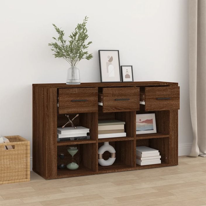 Buffet Chêne marron 100x30x59,5 cm Bois d'ingénierie - Photo n°3