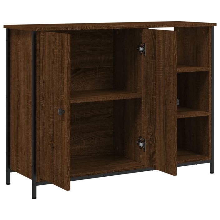 Buffet chêne marron 100x33x75 cm bois d'ingénierie - Photo n°5