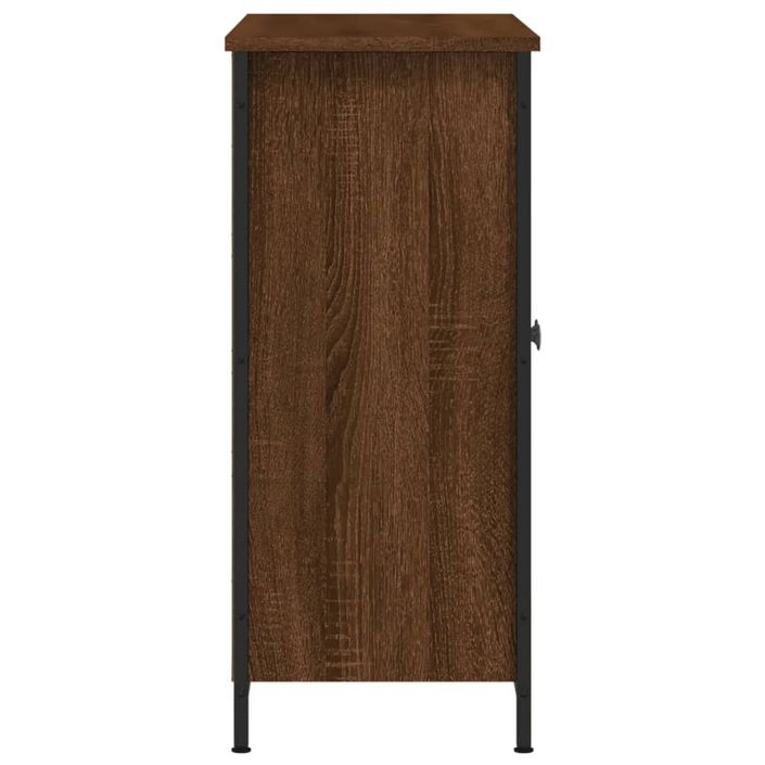 Buffet chêne marron 100x33x75 cm bois d'ingénierie - Photo n°7