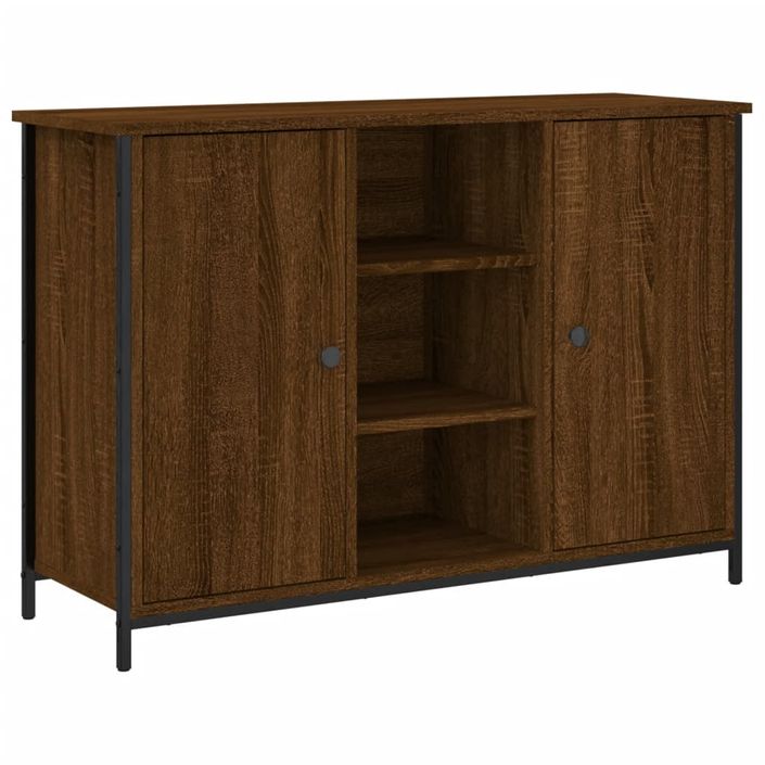 Buffet chêne marron 100x35x70 cm bois d'ingénierie - Photo n°1