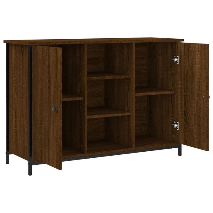 Buffet chêne marron 100x35x70 cm bois d'ingénierie - Photo n°5