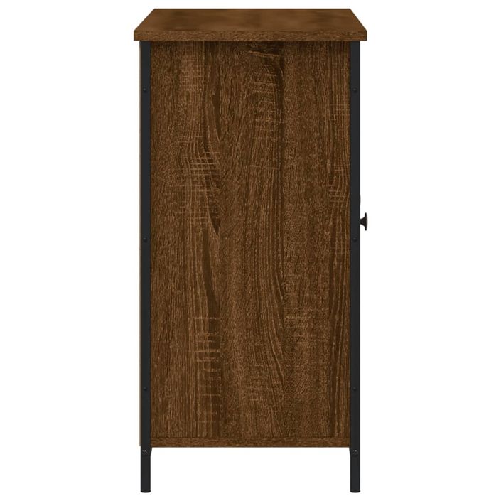 Buffet chêne marron 100x35x70 cm bois d'ingénierie - Photo n°7