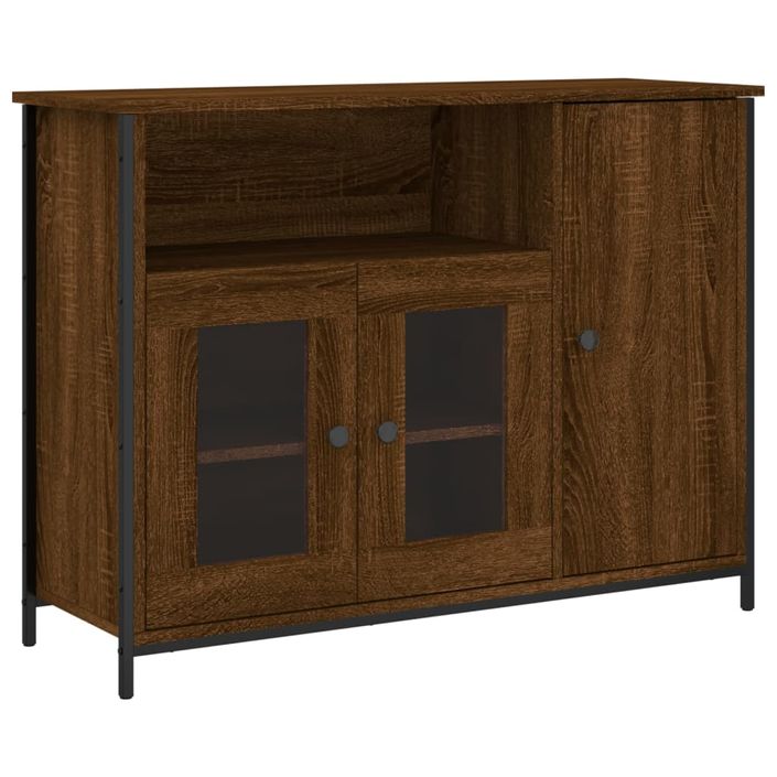 Buffet chêne marron 100x35x75 cm bois d'ingénierie - Photo n°1