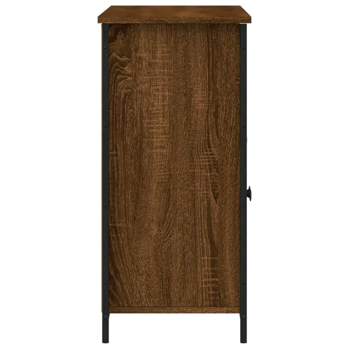 Buffet chêne marron 100x35x75 cm bois d'ingénierie - Photo n°7