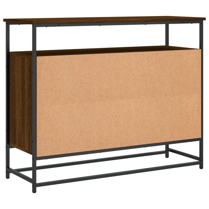 Buffet chêne marron 100x35x80 cm bois d'ingénierie - Photo n°8