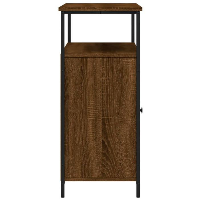 Buffet chêne marron 100x35x80 cm bois d'ingénierie - Photo n°7