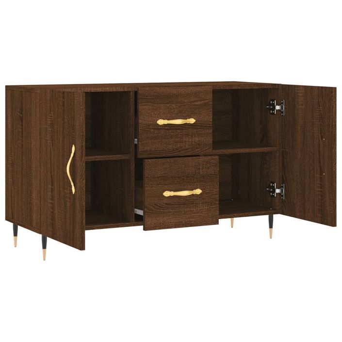 Buffet chêne marron 100x36x60 cm bois d'ingénierie - Photo n°5