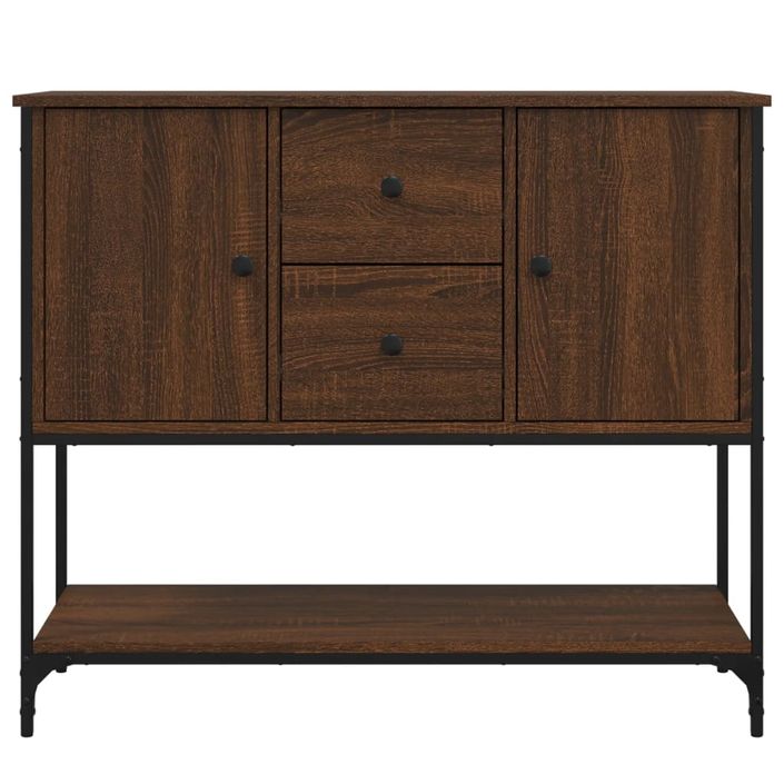 Buffet chêne marron 100x36x85 cm bois d'ingénierie - Photo n°6