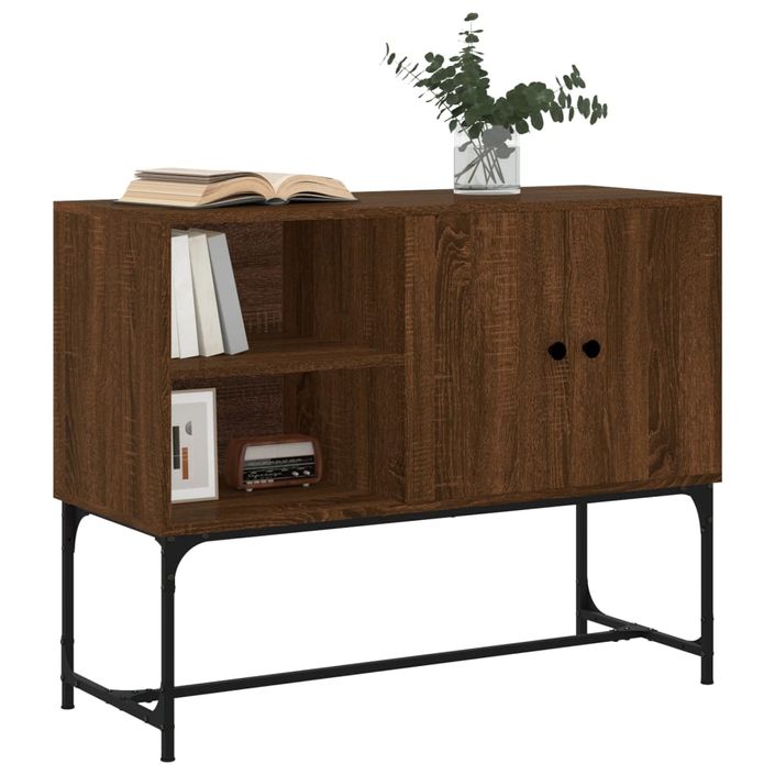 Buffet chêne marron 100x40x79,5 cm bois d'ingénierie - Photo n°3