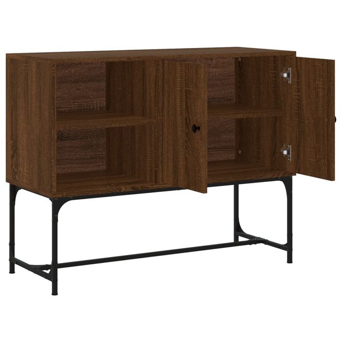 Buffet chêne marron 100x40x79,5 cm bois d'ingénierie - Photo n°6