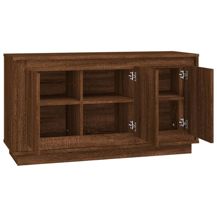 Buffet chêne marron 102x35x55 cm bois d'ingénierie - Photo n°6