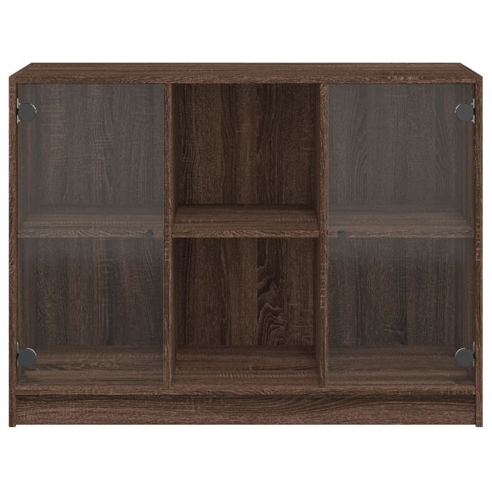 Buffet chêne marron 102x37x75,5 cm bois d'ingénierie - Photo n°6