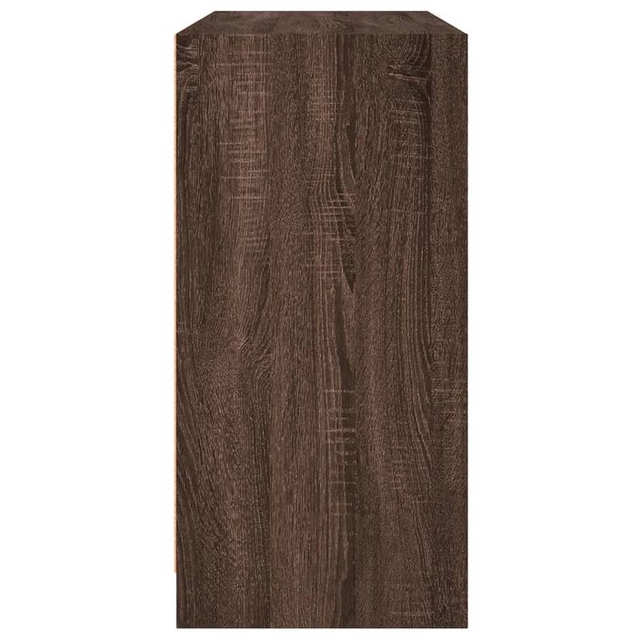 Buffet chêne marron 102x37x75,5 cm bois d'ingénierie - Photo n°7