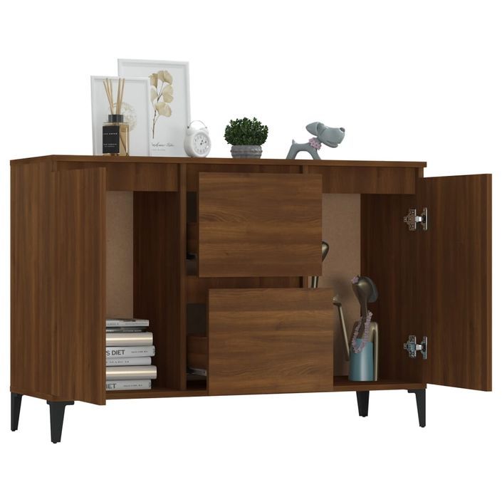 Buffet Chêne marron 104x35x70 cm Bois d'ingénierie - Photo n°6