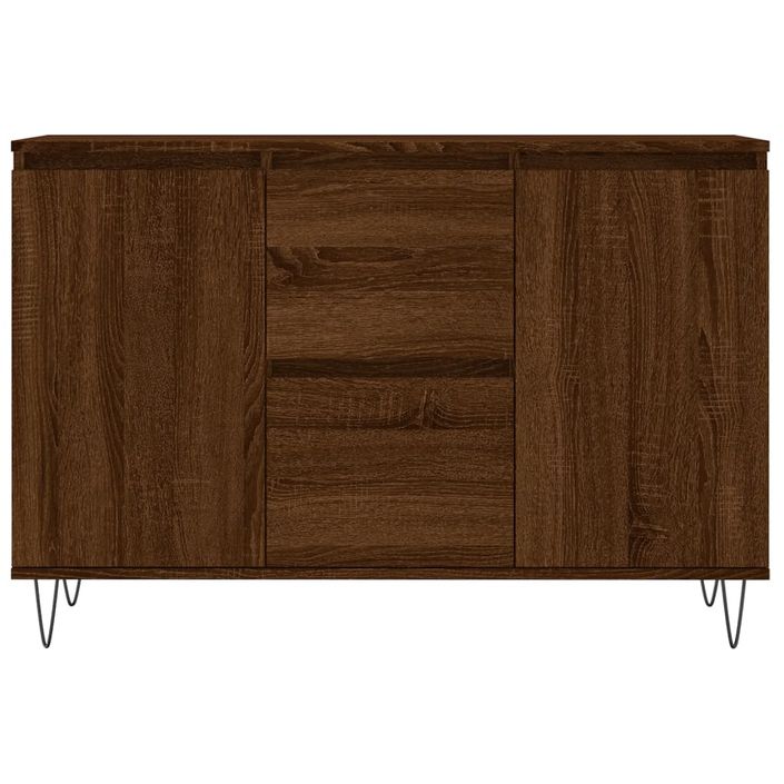 Buffet chêne marron 104x35x70 cm bois d'ingénierie - Photo n°5