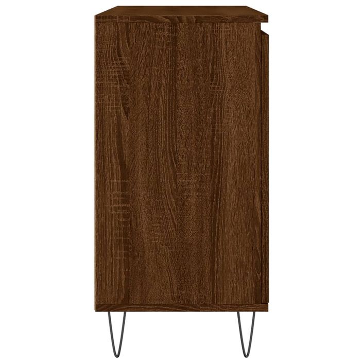 Buffet chêne marron 104x35x70 cm bois d'ingénierie - Photo n°7