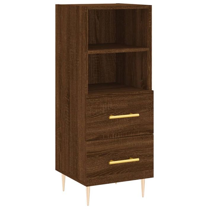 Buffet Chêne marron 34,5x34x90 cm Bois d'ingénierie - Photo n°1