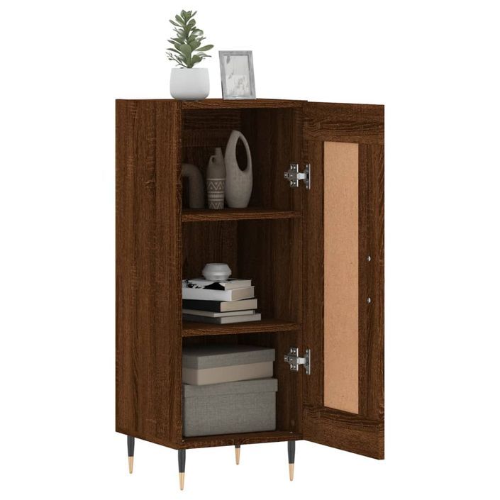 Buffet Chêne marron 34,5x34x90 cm Bois d'ingénierie - Photo n°4