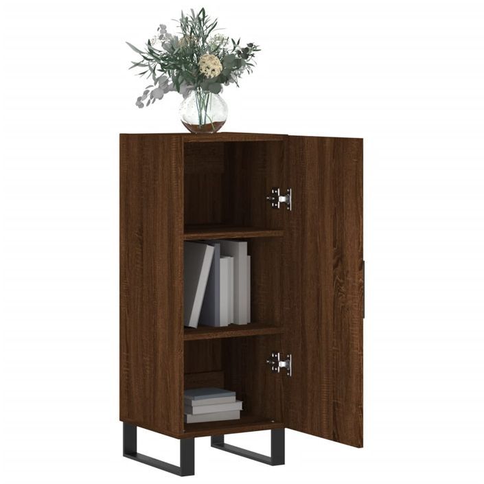 Buffet Chêne marron 34,5x34x90 cm Bois d'ingénierie - Photo n°4