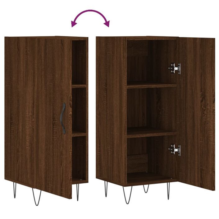 Buffet Chêne marron 34,5x34x90 cm Bois d'ingénierie - Photo n°9