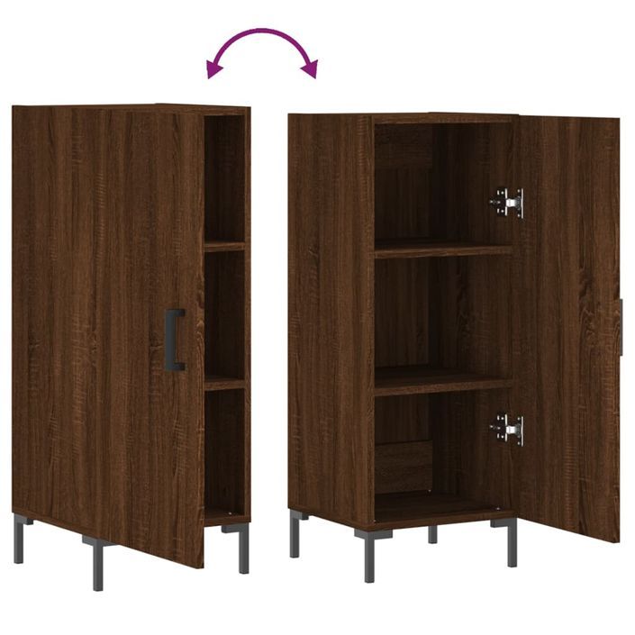 Buffet Chêne marron 34,5x34x90 cm Bois d'ingénierie - Photo n°8