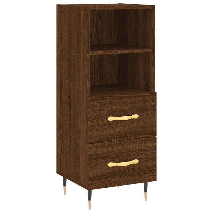 Buffet Chêne marron 34,5x34x90 cm Bois d'ingénierie - Photo n°1