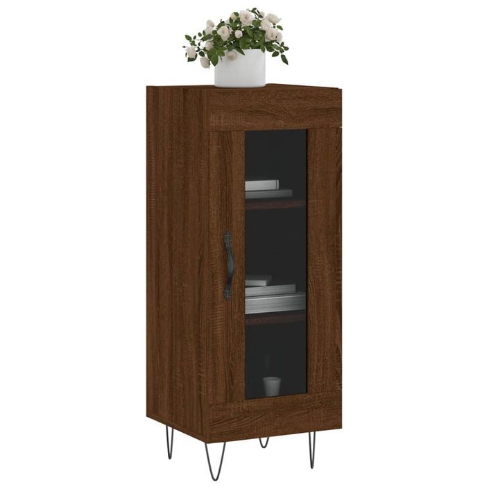 Buffet Chêne marron 34,5x34x90 cm Bois d'ingénierie - Photo n°3