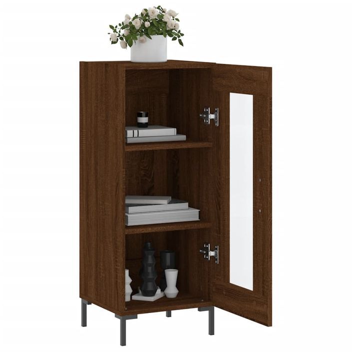 Buffet Chêne marron 34,5x34x90 cm Bois d'ingénierie - Photo n°4