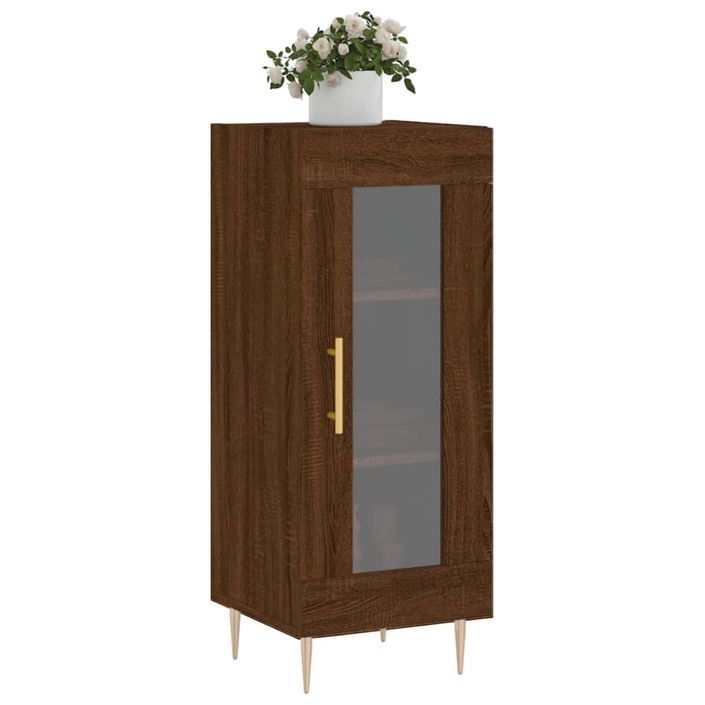 Buffet Chêne marron 34,5x34x90 cm Bois d'ingénierie - Photo n°3