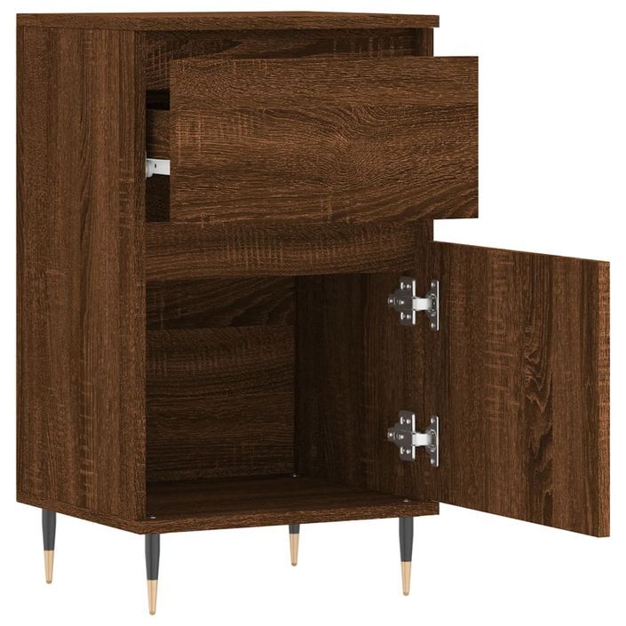 Buffet chêne marron 40x35x70 cm bois d'ingénierie - Photo n°6