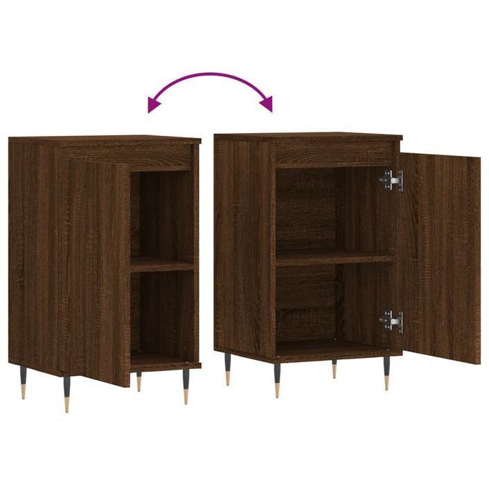 Buffet chêne marron 40x35x70 cm bois d'ingénierie - Photo n°9