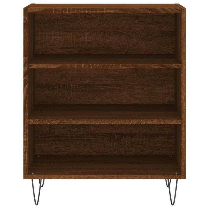 Buffet chêne marron 57x35x70 cm bois d'ingénierie - Photo n°4